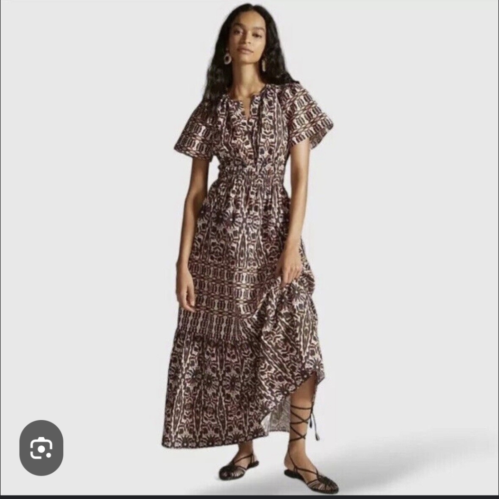 Anthropologie Black and White Maxi Dress